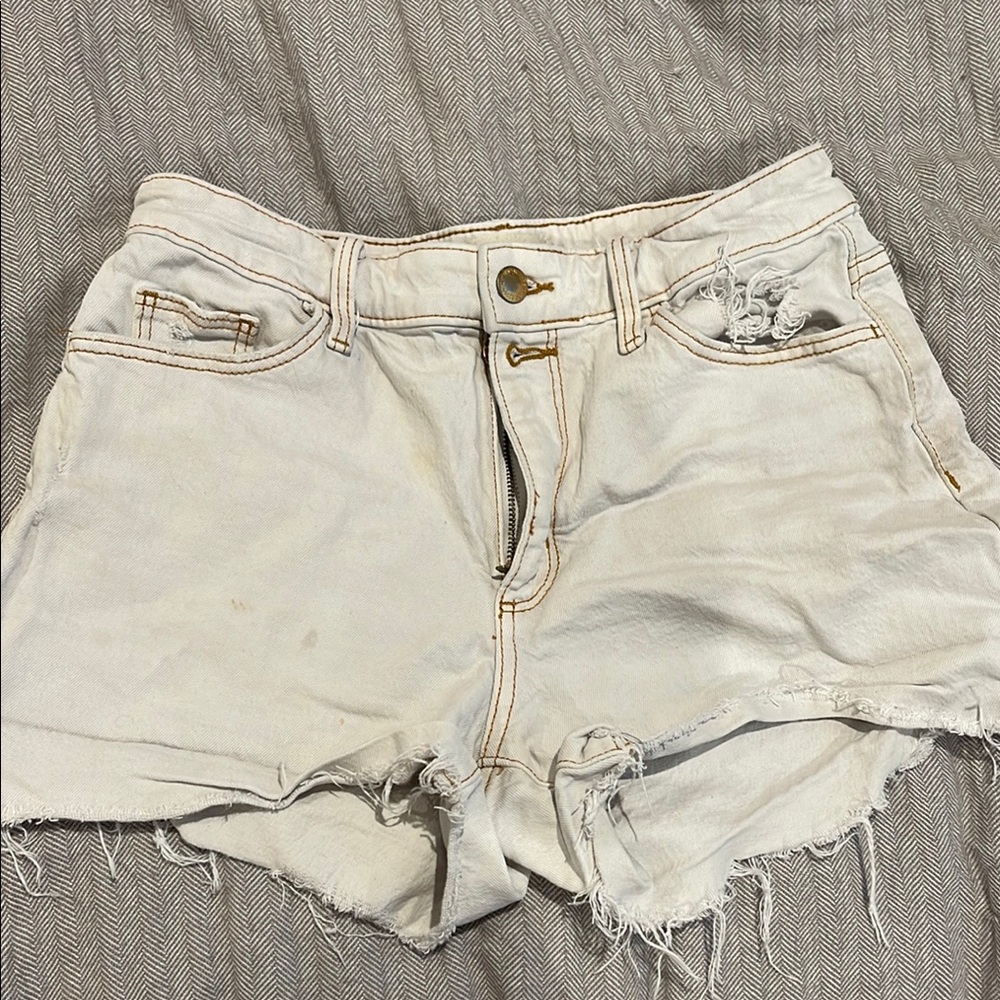 Universal Thread White Jean Shorts Distressed High-Waisted
